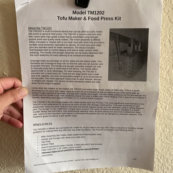 Hand crafted Tofu maker and food press kit - Picture 8 of 8